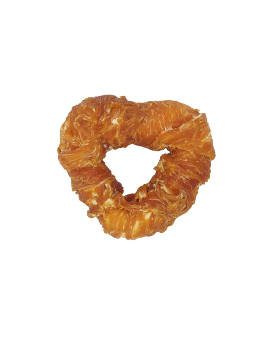 Donuts en forme de cœur au poulet, friandise naturelle pour chien